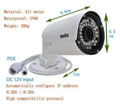Ansice 4MP PoE IP Dome Camera - Indoor 4.0 Megapixel CCTV With IR Night Vision, 2.8mm Lens, H.265+