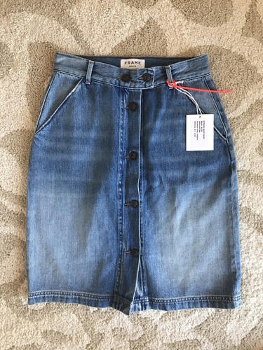NWT Frame Front Button Denim Skirt 26