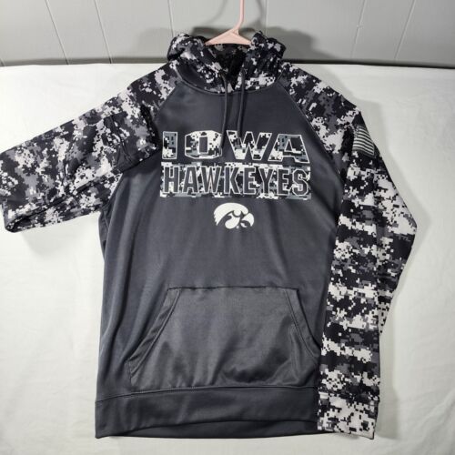 Iowa Hawkeyes Digi Camo Hoodie USA Flag OHT Pullover Sweatshirt Sz Medium