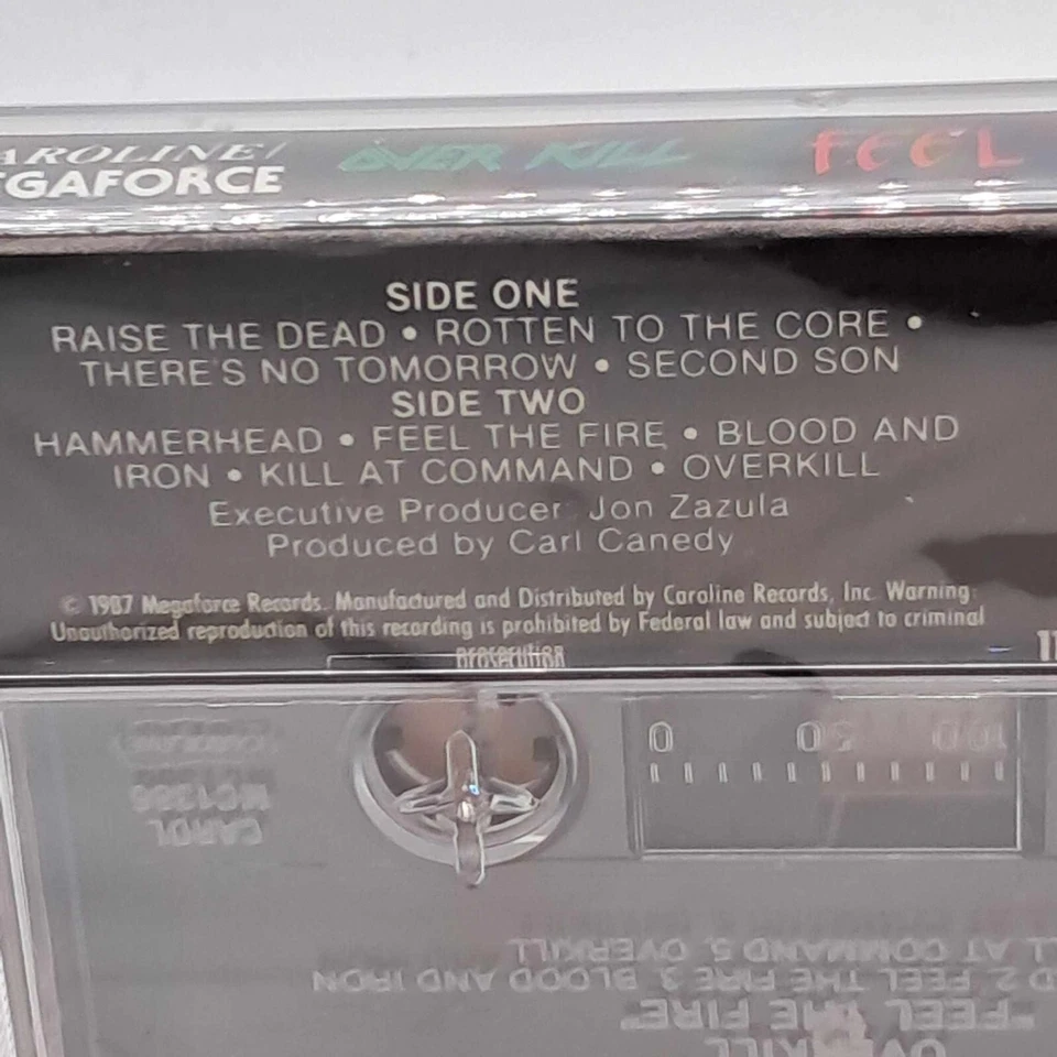 1987 Over Kill Feel the Fire Cassette Tape Megaforce Carol MC 1386 New Sealed - Image 4 of 4