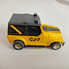 Tyco Jeep CJ7 Curvehuggers Ho Slot Car Lighted Vintage Yellow Black
