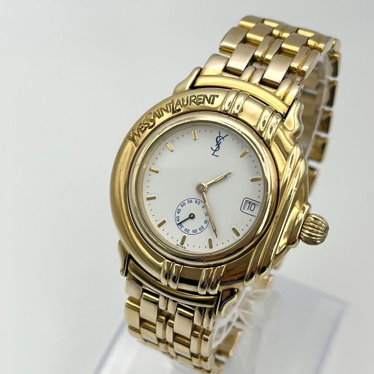 Orologio Uomo Yves Saint Laurent Quarzo Quadrante Bianco Tondo 36mm Analogico dal Giappone