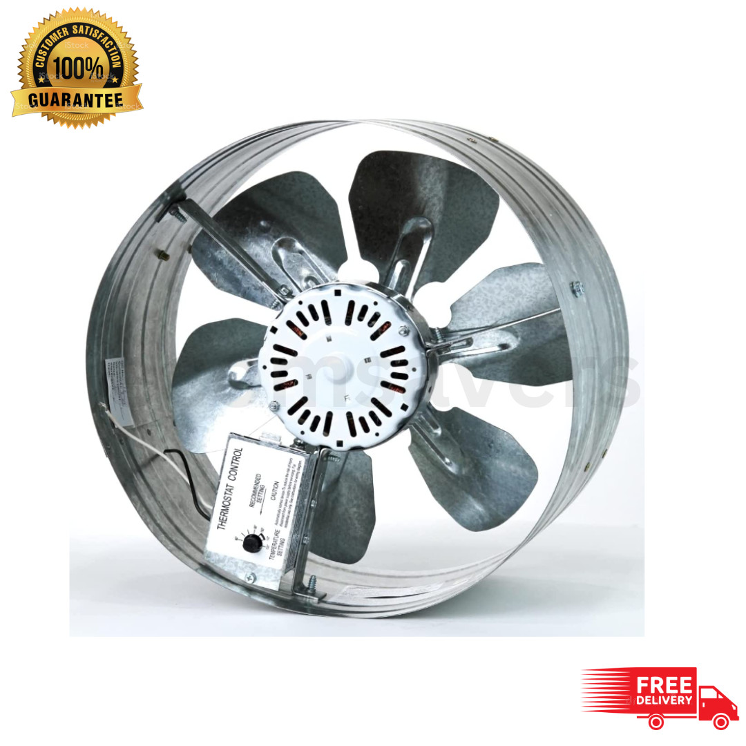 14 Gable Mount Attic Ventilator Fan w/ Thermostat, Electric Exhaust Fan  NEW - Blog AudioPrime