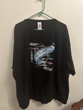 Fishing Hooks Bass Logo 7 Vintage 90s Shirt Outdoorsman 2XL XXL USA Made