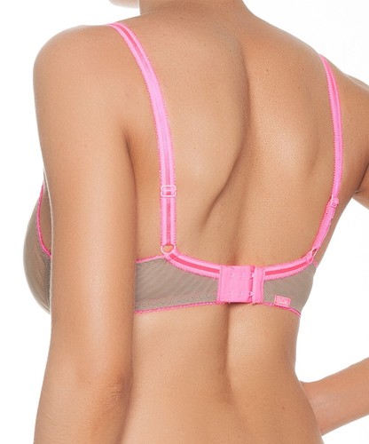 Alter Ego & Elsa Pink Mesh Dessous Full-Coverage Bra Sexy Ladies Lingerie Women - Picture 2 of 2