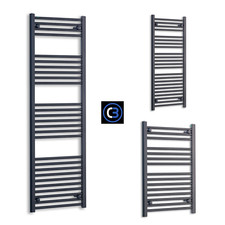 450mm Wide Black Designer Heated Towel Rail Radiator Rad Rack Warmer Straight