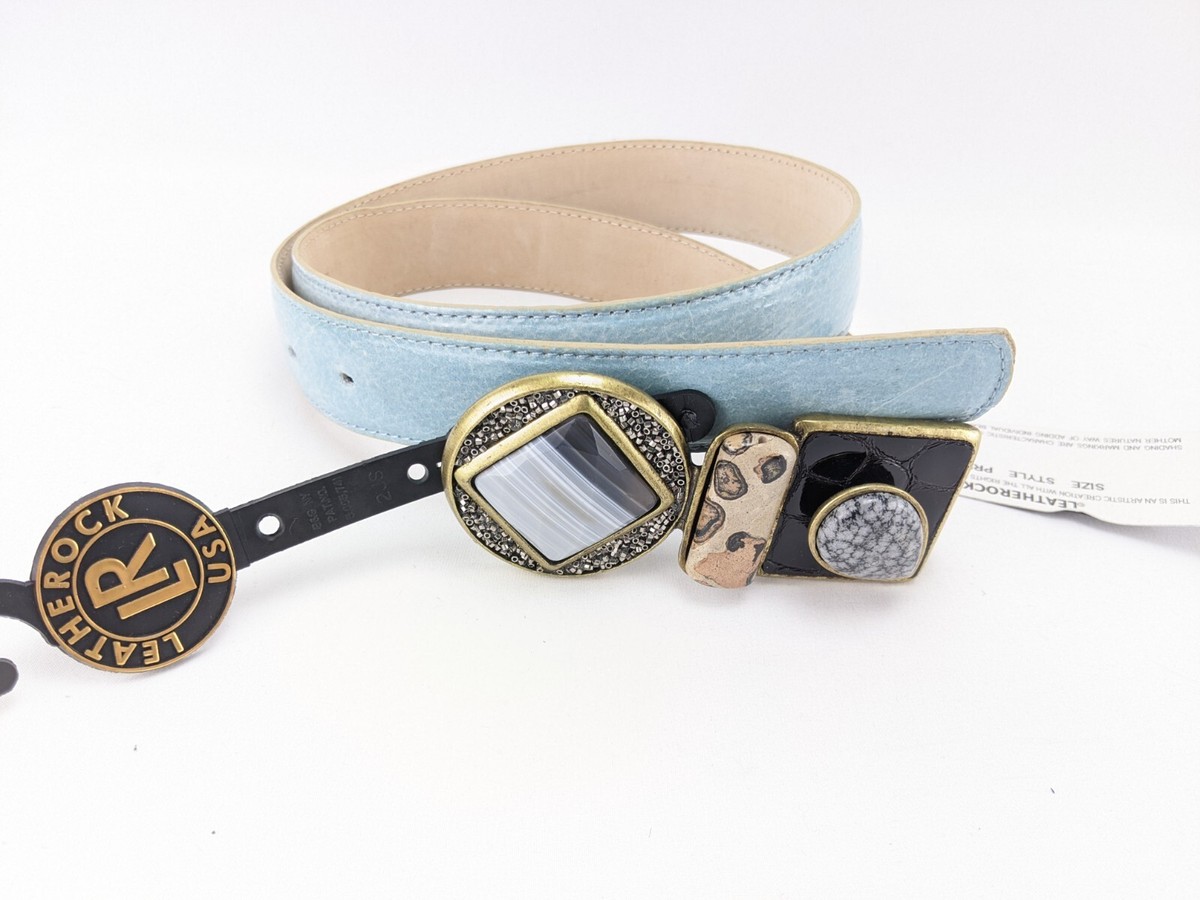 Leatherock Ornate Silver Belt with Blue Accents LEATHEROCK Leather Silver Belts for Women for sale | eBay main image 3