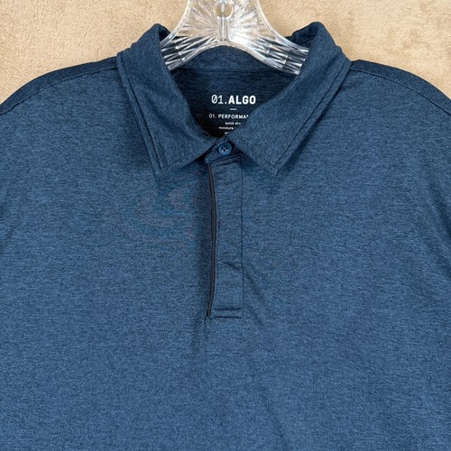 01 Algo Poloshirt Herren XL blau weich Performance feuchtigkeitsableitend Stretch Golf - Bild 5 von 9