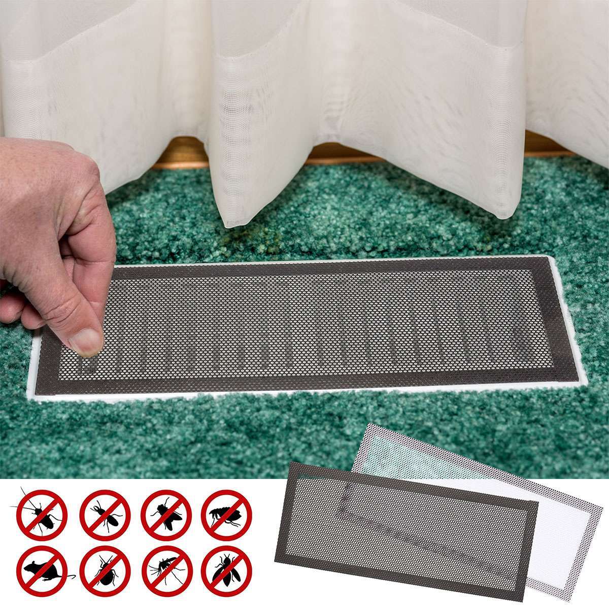 как выглядит 4X Magnetic Vent Cover Magnetic Air Screen Register Trap Rectangle Floor Mesh фото