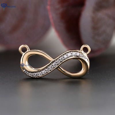 0.076 TCW Round Cut Infinity Pendant Moissanite Diamond Round Cut 10K Rose Gold