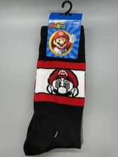 SUPER MARIO NINTENDO MARIO CREW SOCKS 2 PAIRS SHOE SIZE 6 1/2-12 BRAND NEW NWT