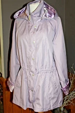 Dennis Basso Water Resistant Anorak Jacket w/Detachable Hood A263346 Lavender M