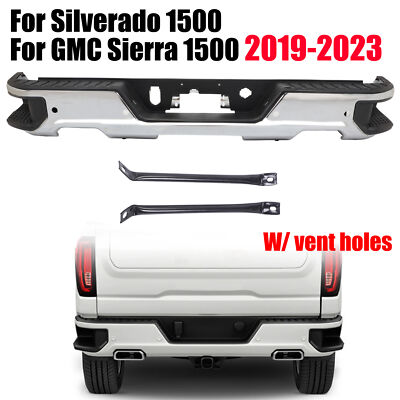Front Bumper Face Bar with Radar holes For 2019-2023 GMC Sierra 1500 Chrome