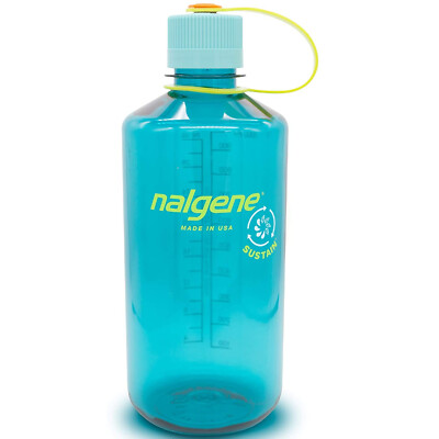 Nalgene Sustain 32oz Narrow Mouth Bottle (CERULEAN) Blue Recycled Reusable