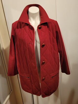ELLEN TRACY, Company Women&rsquo;s Deep Red Quilted Casual 