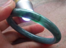 Certified Green Burma Natural A JADE Jadeite Circle Bangle Bracelet 55mm 596522