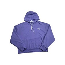 Puma Hoodie Sweatshirt Women's Size Medium Cropped Modern Sport Hazy Blue Purple