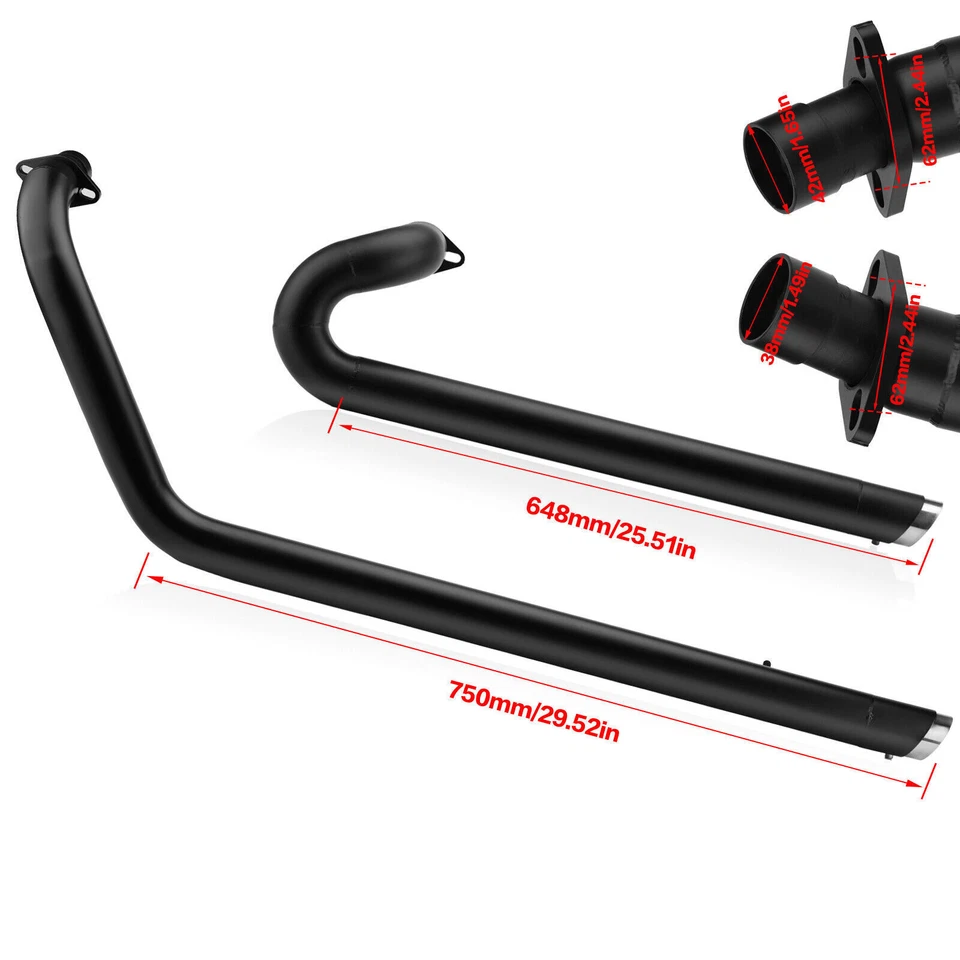 Shortshots Staggered Exhaust Pipes System For Kawasaki Vulcan 900 Classic Custom - Image 2 of 4