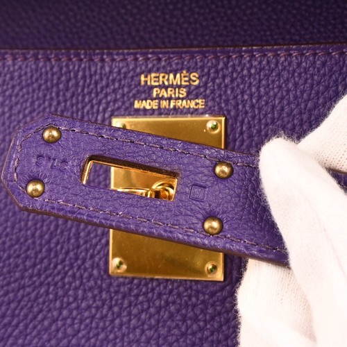 Hermes Iris Togo Shoulder Kelly Handbag □N31.S 176428 - Picture 10 of 10