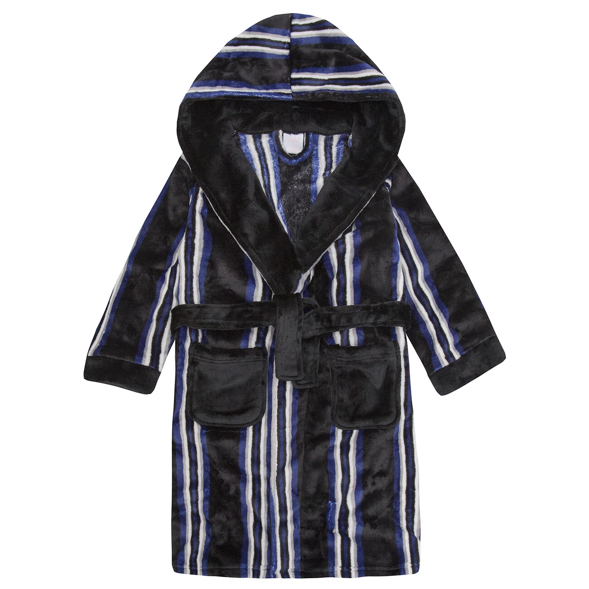 Kids Boys Hooded Dressing Gown Age 7 8 7 8 9 10 Years Flannel