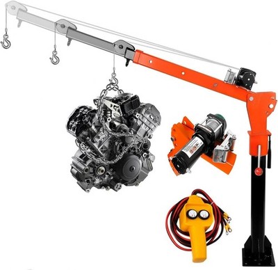 Electric Pickup Truck Crane Truck-Mounted Bed Crane Hoist Lift with 3500Lb Winch