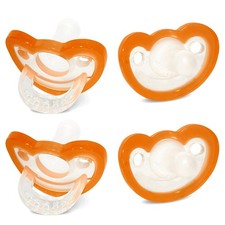 RaZbaby Jollypop Pacifier for Newborns Up, USA Made, 4 Count, Orange