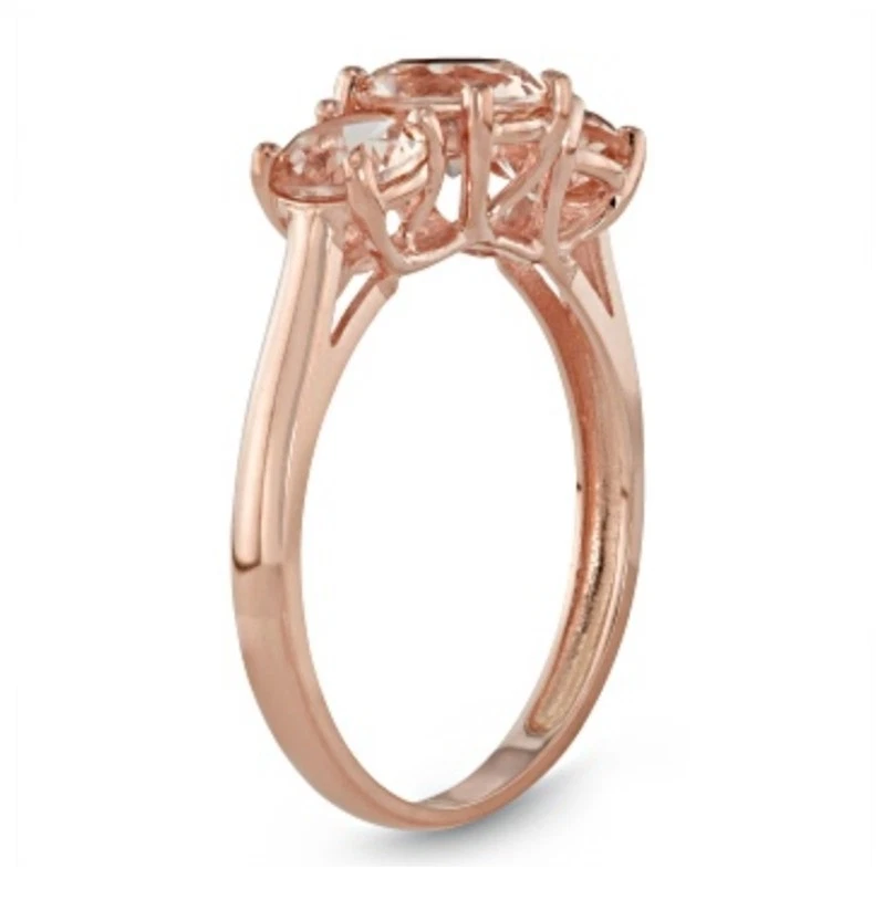 Anillo Morganita Rosa Oro Rosa 10K Talla 6 Estilo Vintage, 1.84ctw Foto 4 de 4