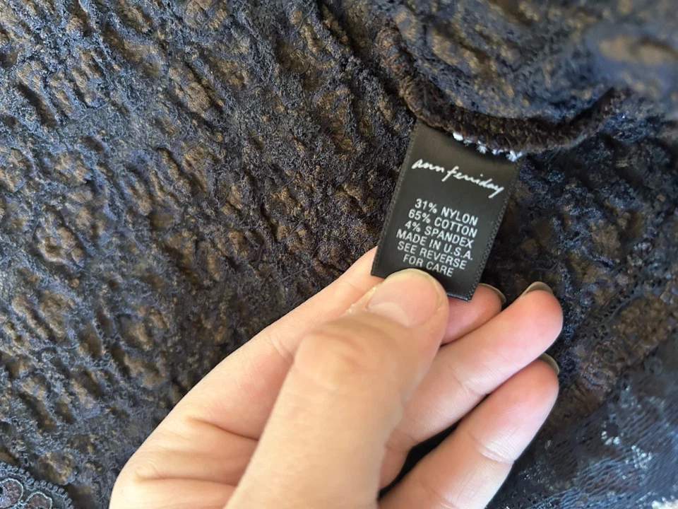 Cárdigan De Colección Y2K Ann Ferriday Azul Marino Encaje Talla L Bosque Hada Bruja Goblincore Foto 4 de 4