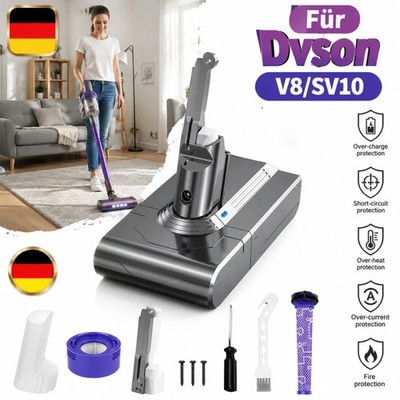 Akku Für Dyson V8 SV10 Ersatzakku 6000mAh Fluffy Animal Absolute Staubsauger DE
