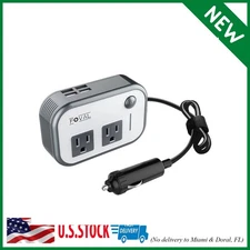 200W Car Power Inverter, FOVAL 12V DC to 110V AC Car Inverte with 4 USB Ports Ca