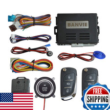 BANVIE Car Keyless Entry Security Alarm System Remote Engine Starter Push to Sta