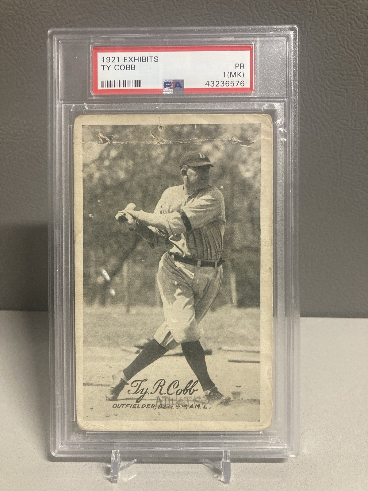 Ty Cobb 1921 Exhibits HOF Detroit Tigers PSA 1 (MK) PR