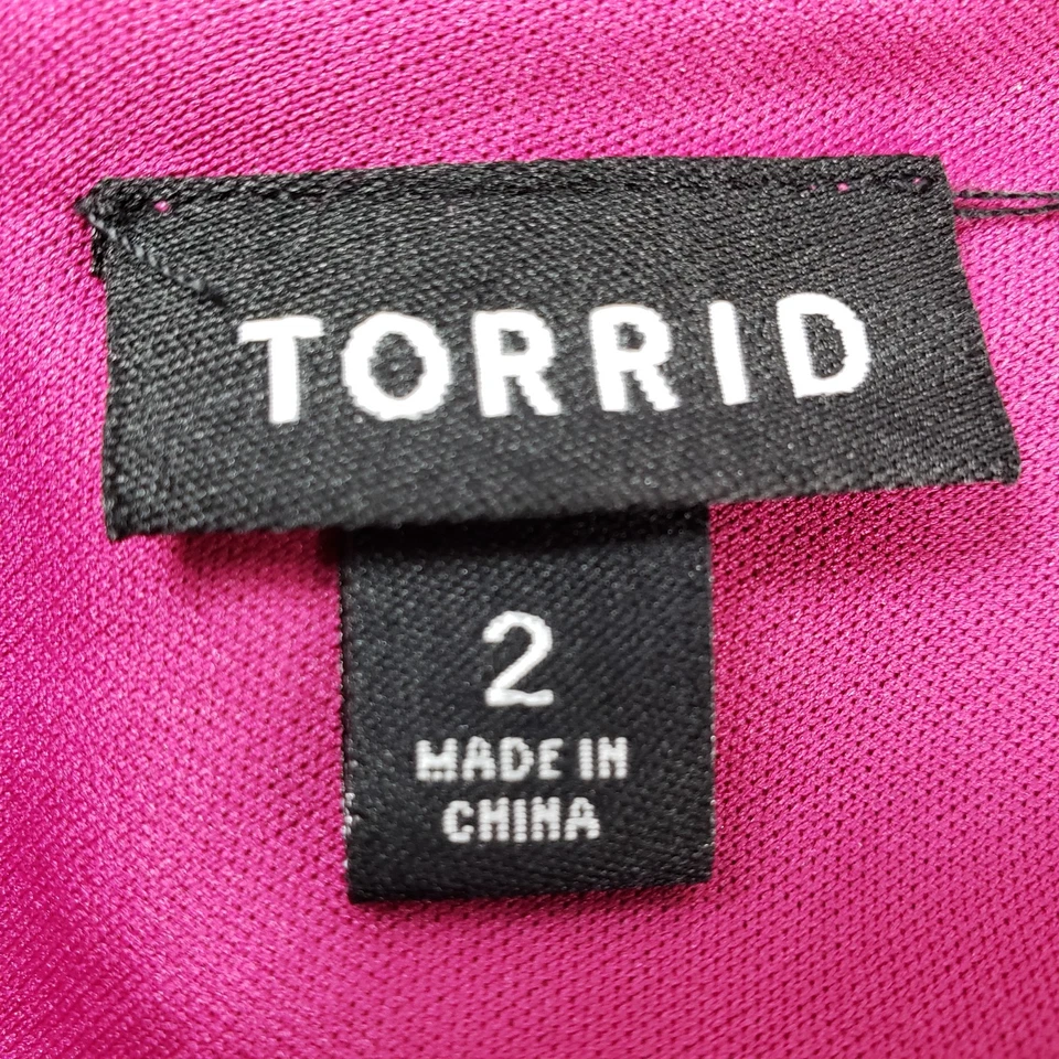 NUEVO SIN ETIQUETAS TORRID 2 Mujeres 2X (18-20) Volantes Cuello Forrado Patinador Vestido Hasta la Rodilla Berry Foto 3 de 4