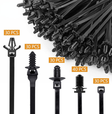 160 Pcs Push Mount Zip Tie Clips Nylon Cable Tie Buckles
