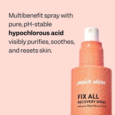 Peach Slices Fix All Recovery Spray 4oz Hypochlorous Acid Acne Treatment Mist