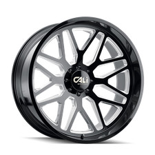 Cali Off-road Invader 9115 20x10 6x139.7 -25 Gloss Blackmilled Spokes Wheel Rim