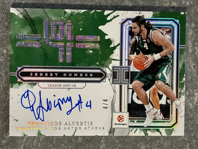 FRAGISKOS ALVERTIS 2025-26 Panini EUROLEAGUE Impeccable Jersey Number Auto 4/4