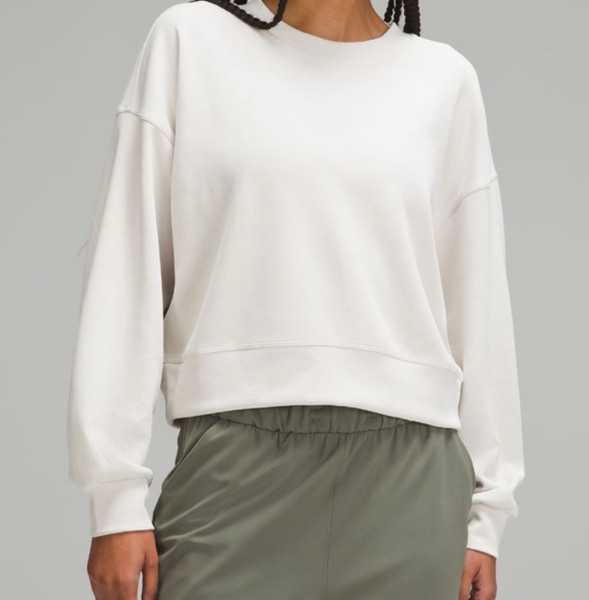 Lululemon Softsteme Perfectly Oversized Cropped Crew Sweatshirt Size S White