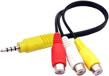 AV Adapter Cable for TCL TV 3 RCA to 3.5mm AV Input, 9in