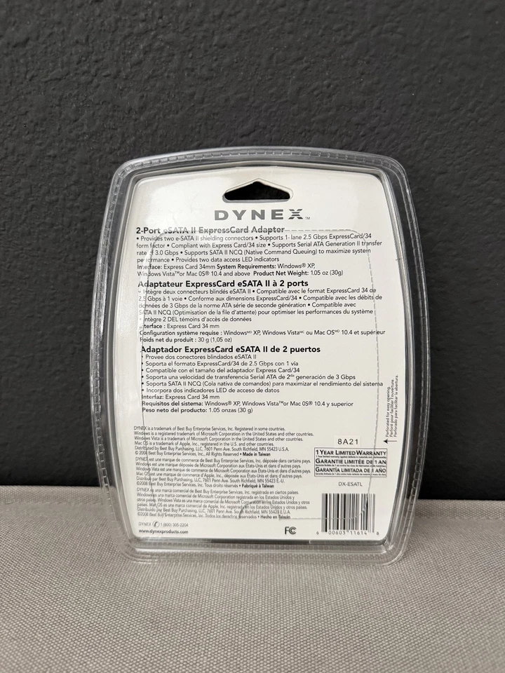 Nuevo adaptador de tarjeta Express Dynex 2 puertos eSATA II a Express Card - DX-ESATL Foto 2 de 2