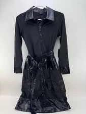 Vertigo Womens Black Hybrid Shirt Coat Size M