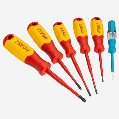Hazet 811KV/6 VDE Insulated Screwdriver Set with Tester, 6 Pieces