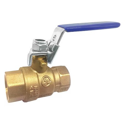1-1/2'' Fnpt Brass Ball Valve Inline, 32H975