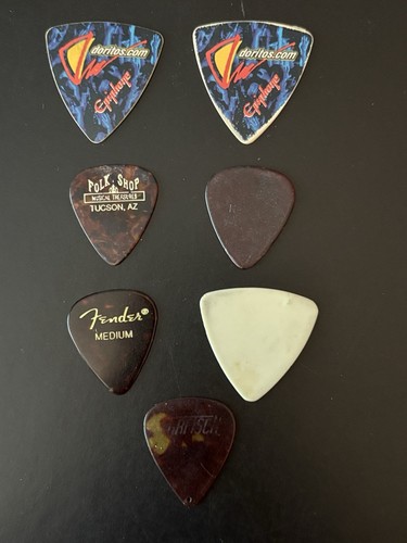 Lot of (2) 1990s Doritos Epiphone Band Guitar Picks Plus 5 More Picks
