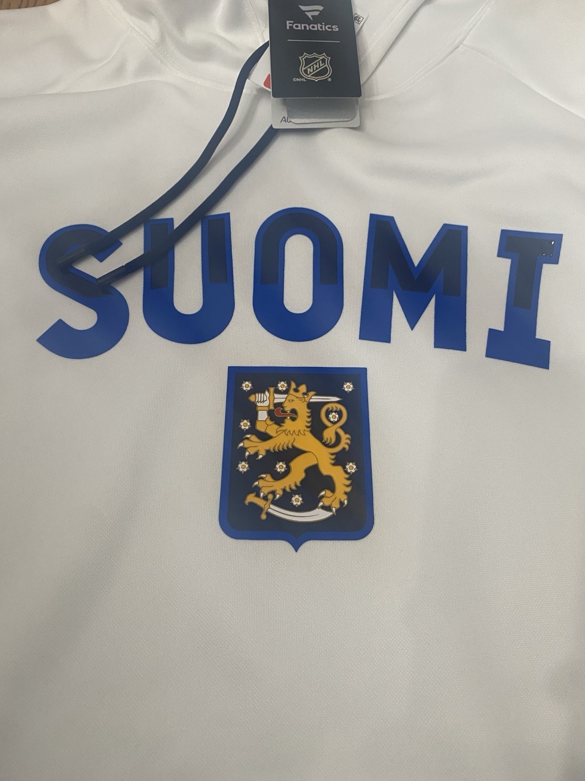 FINLAND 4 NATIONS MENS HOCKEY HOODIE SWEATSHIRT FANATICS AUTHENTIC PRO SZ MEDIUM