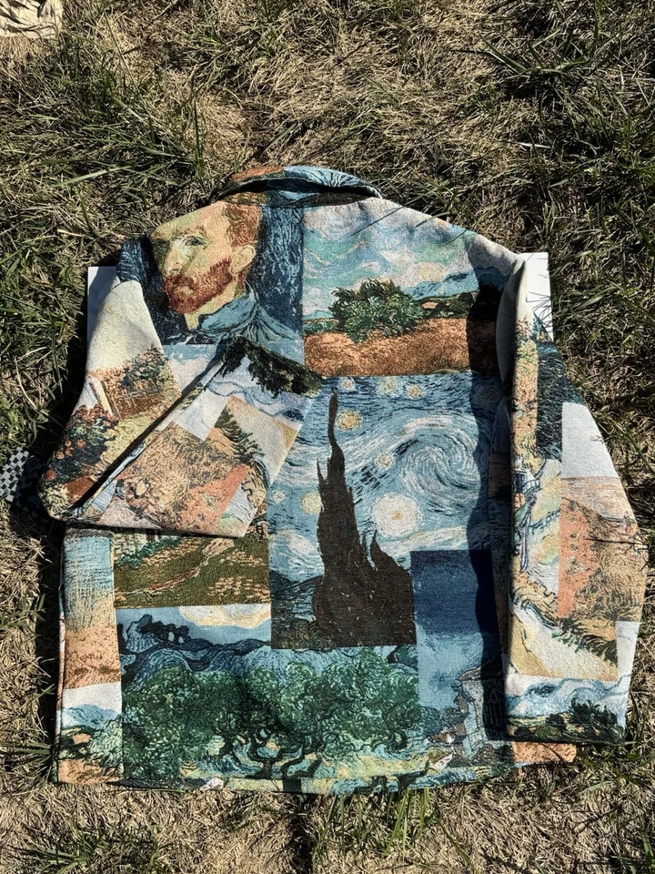 NUEVA Chaqueta Tapiz Rebel Vengeance Vincent Van Gogh Noche Estrellada/Retrato M Foto 2 de 2