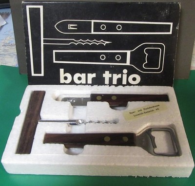 Vintage Bar-Trio Set 3-teil. Spar- u. Dahrlehnskasse, Loverich-Setterich 60er Ja