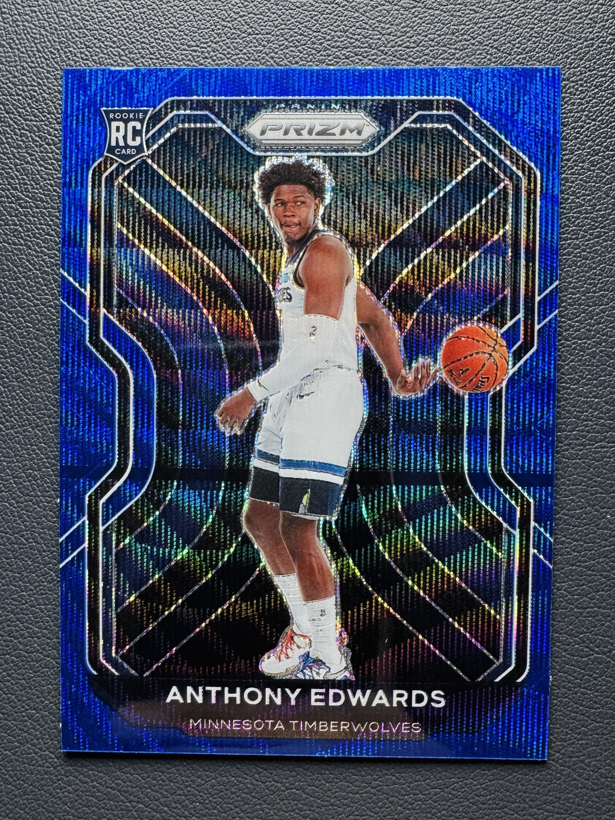 2020-21 Panini Prizm Anthony Edwards #258 Rookie Card RC Blue Wave Prizm