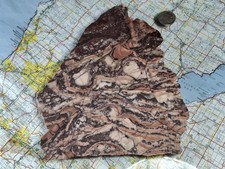~7"&times;5"~15oz~ Kona Dolomite Stone Slab Michigan Lapidary ~8.5mm~Banded Eyes