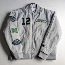 Nike Seattle Seahawks NFL Rivalries Collection Full Snap Varsity Jacket Men L